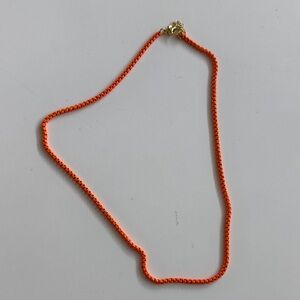 Orange Enamel  Necklace with Gold Clasp - 18”